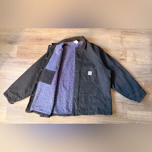 🇺🇸 Vintage Carhartt CB1065 Black Denim Jacket - USA Made - Purple Aztec - Mint